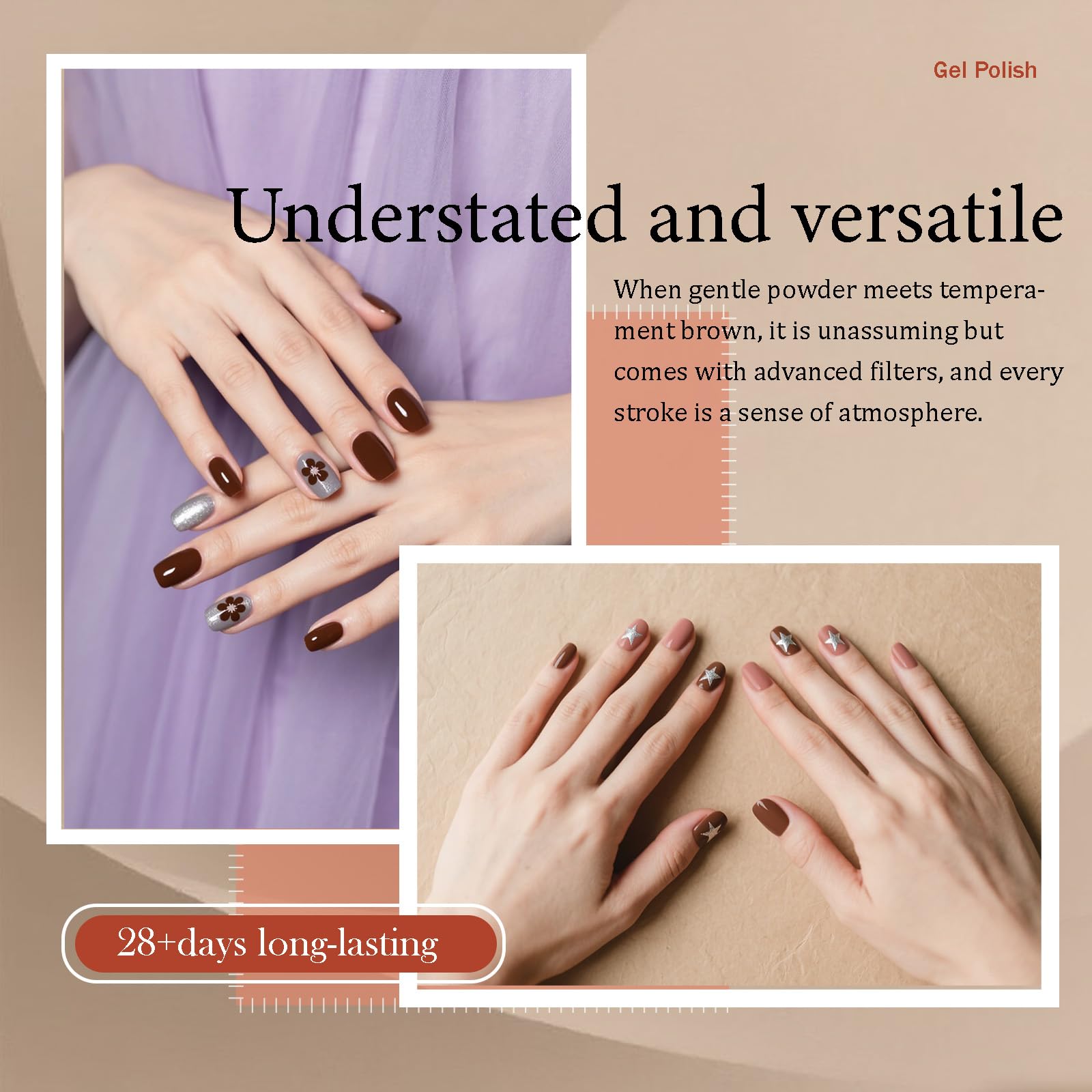 Camila fall brown gel polish colors offer versatile looks