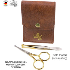 Camila Solingen CSK1 grooming tweezers close-up highlighting precise grip.