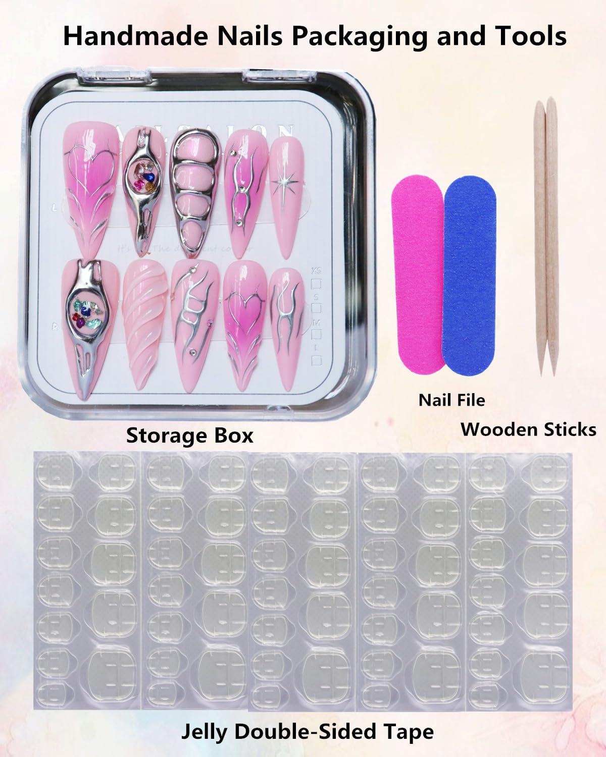 CAMILCY nails available in S M L sizes for a precise, comfortable fit.