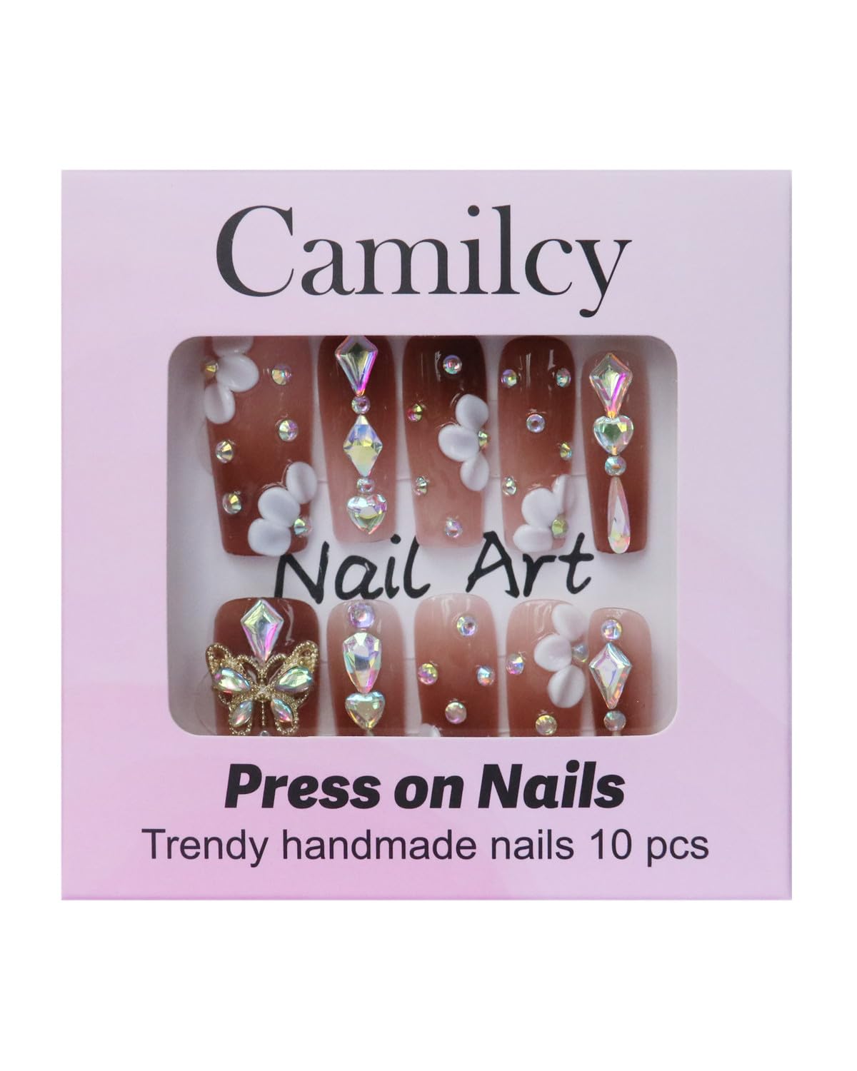 CAMILCY nails worn on a hand delivering a salon-worthy look at home.
