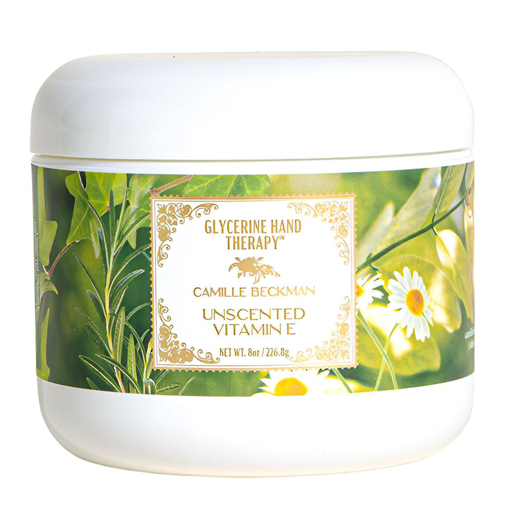 Camille Beckman glycerine hand therapy cream pump shows daily hydration for busy hands