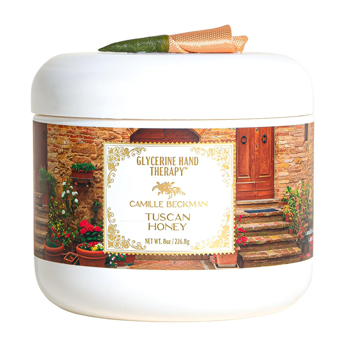 Camille Beckman Glycerine Hand Therapy Cream Tuscan Honey bottle for daily hydration.