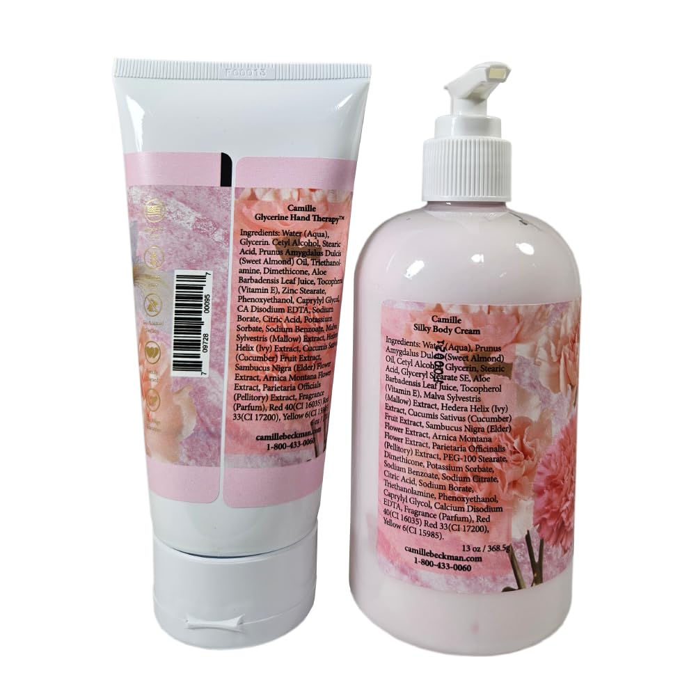 Camille Beckman Silky Body Cream 13 oz jar for daily hydration.