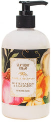 Camille Beckman Silky Body Cream bottle featuring White Pumpkin & Cardamom fragrance