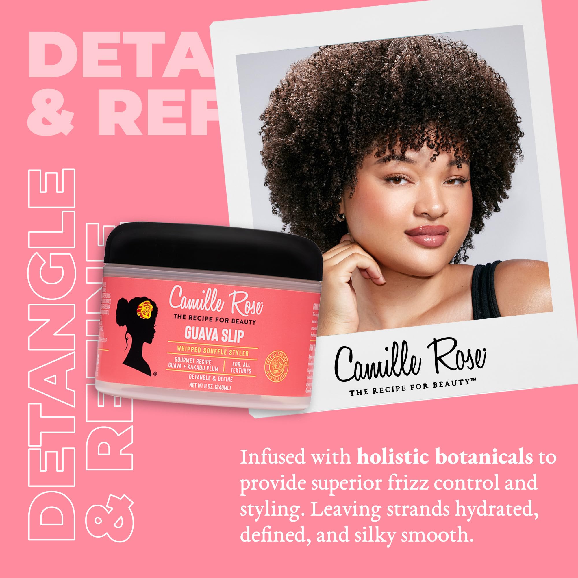 Camille Rose Guava Whipped Cream pump applicator shows easy, smooth application.
