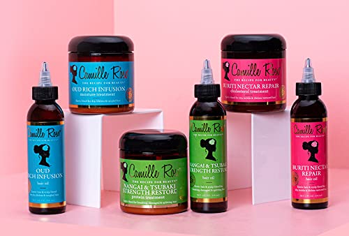 Packaging on a vanity highlights clean beauty and gourmet ingredients.