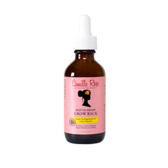Camille Rose Rejuva Grow Back Drops bottle for targeted scalp nourishment.