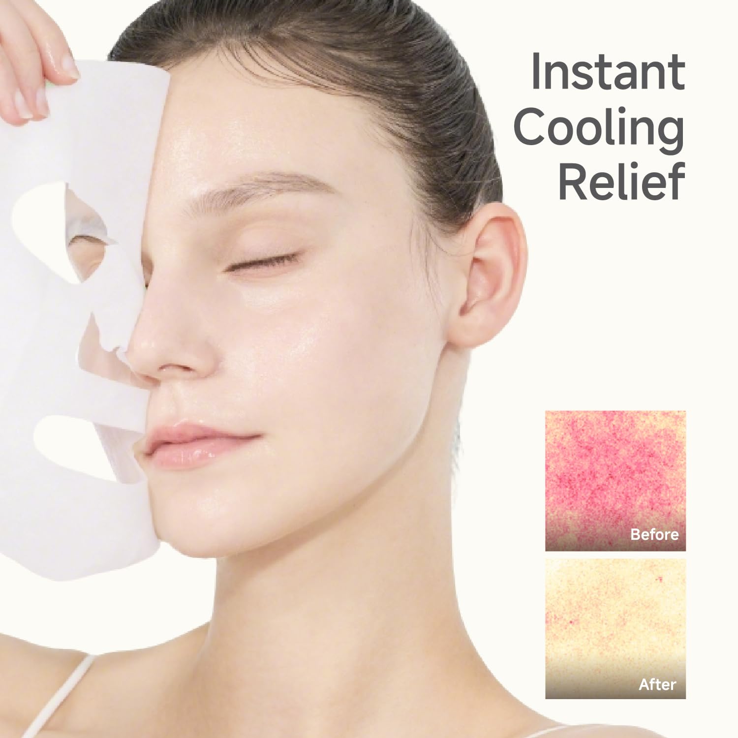 Candorlov CDL sheet mask delivers instant cooling relief on the skin.