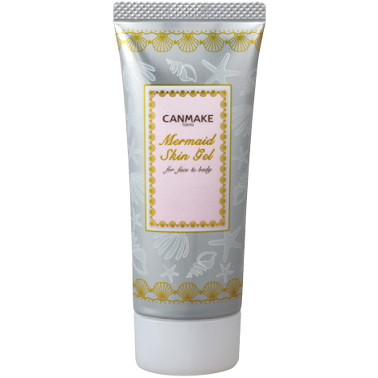 CANMAKE Mermaid Skin Gel Clear bottle in hand for quick, natural finish.