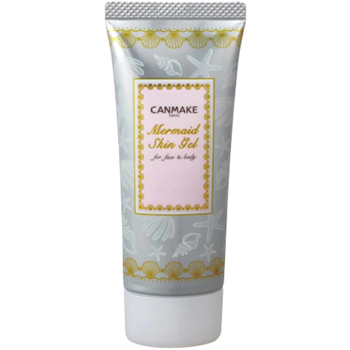 CANMAKE Mermaid Skin Gel Clear bottle in hand for quick, natural finish.