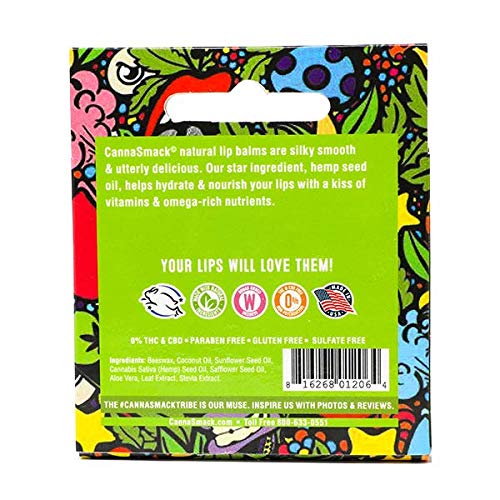 CannaSmack cruelty-free lip balm packaging highlights eco-friendly commitment.