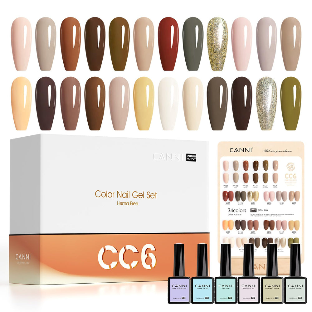 CANNI gel nail polish set palette with winter nude tones for versatile everyday looks