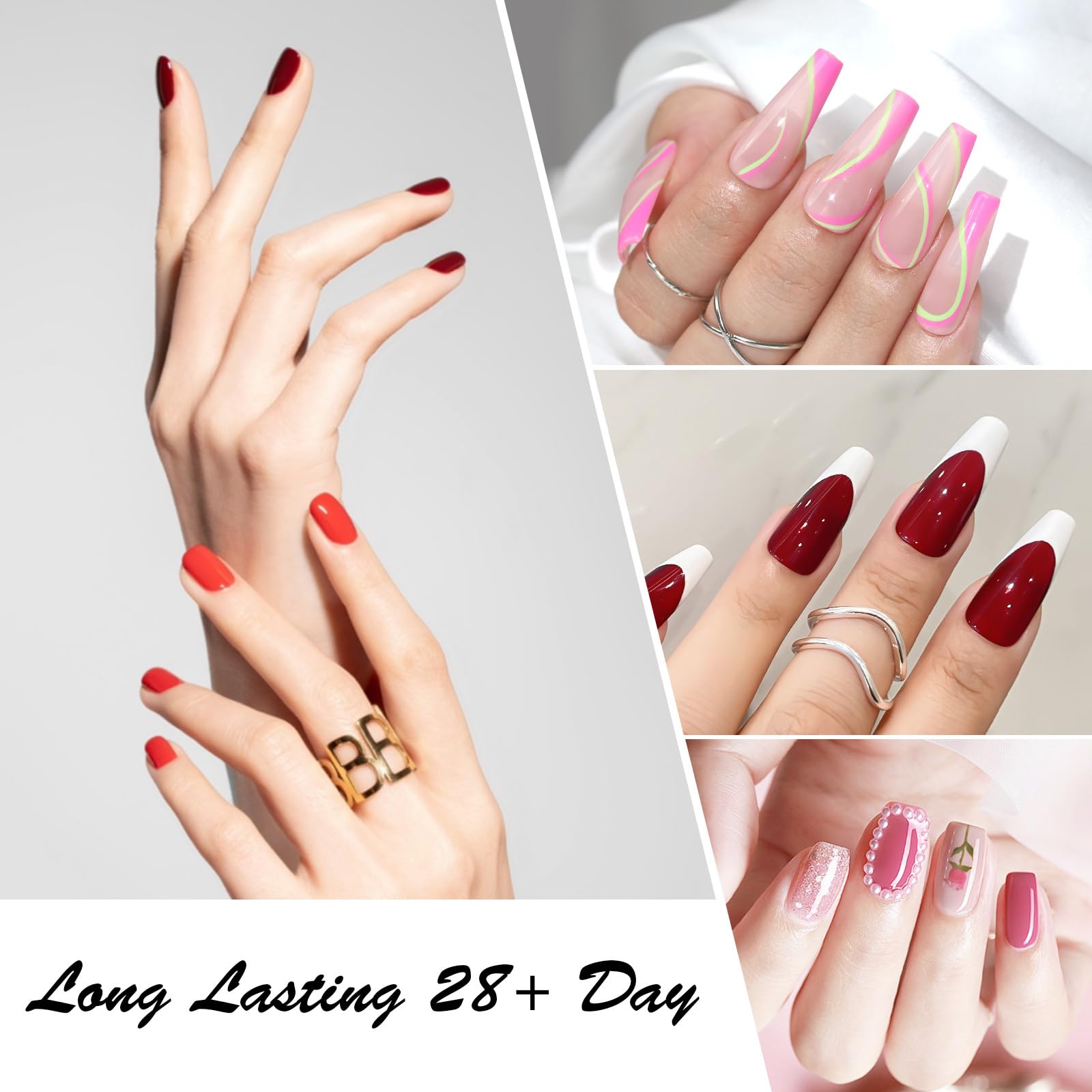 CANNI Glitter Red bottle adds sparkle for nail art.