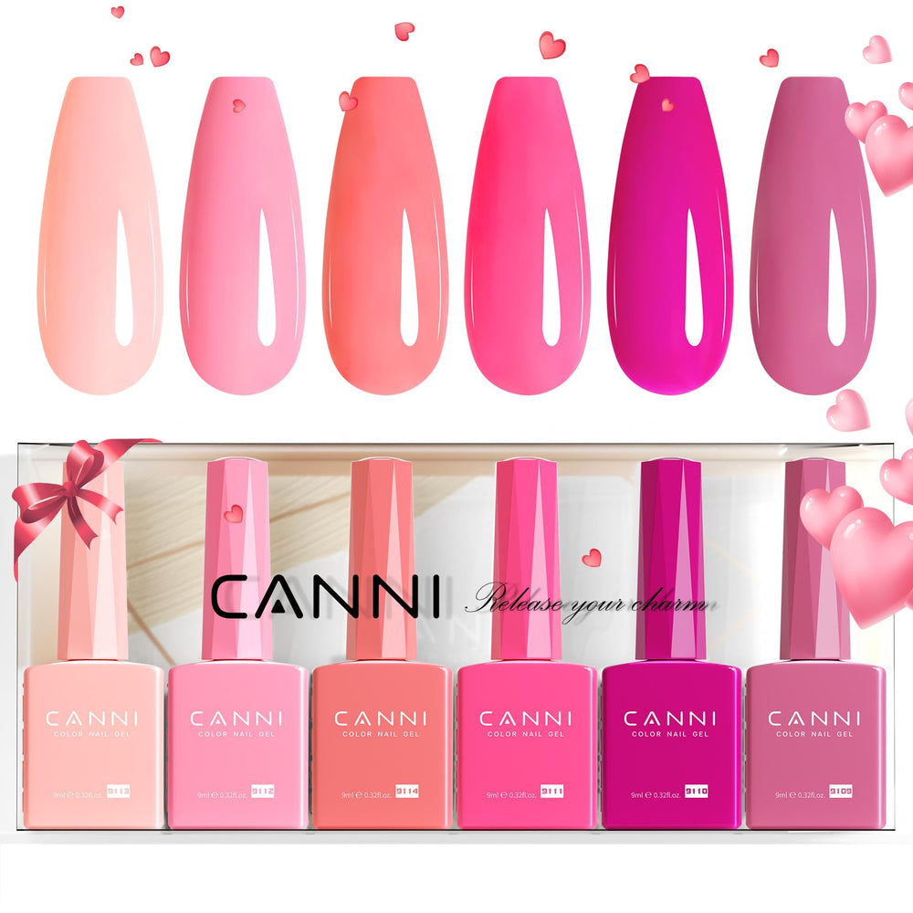 CANNI 6 colors gel polish set with 9 ml bottles for versatile home manicures