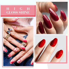 CANNI nails on hand show real life look and glassy finish.