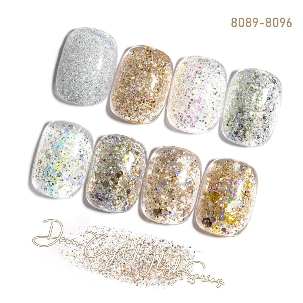 CANNI blue glitter gel polish swatch delivering vibrant, glossy sparkle