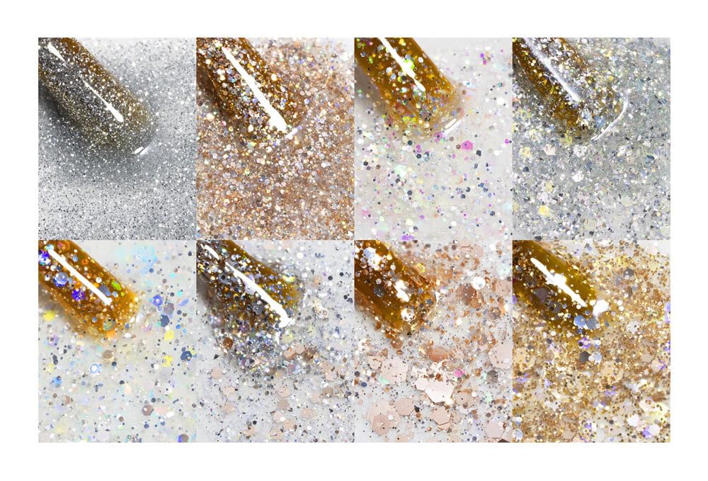 CANNI green glitter gel polish swatch for fresh, lively nails