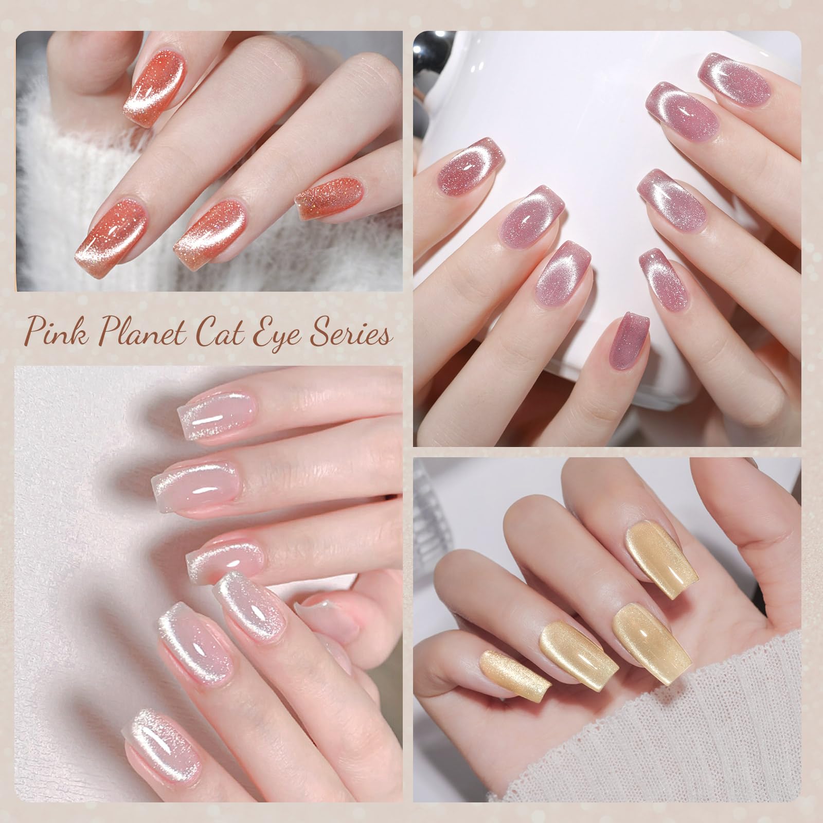 CANNI blue cat eye gel polish swatch for cool luminescent nails