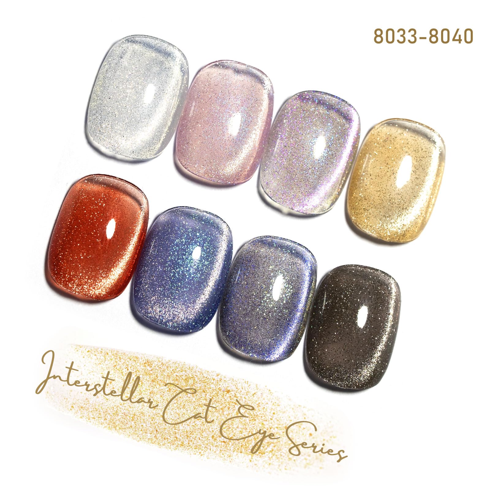 CANNI pink cat eye gel polish swatch showing jelly finish and shimmer