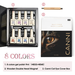 CANNI red cat eye gel polish swatch for bold, glossy manicure