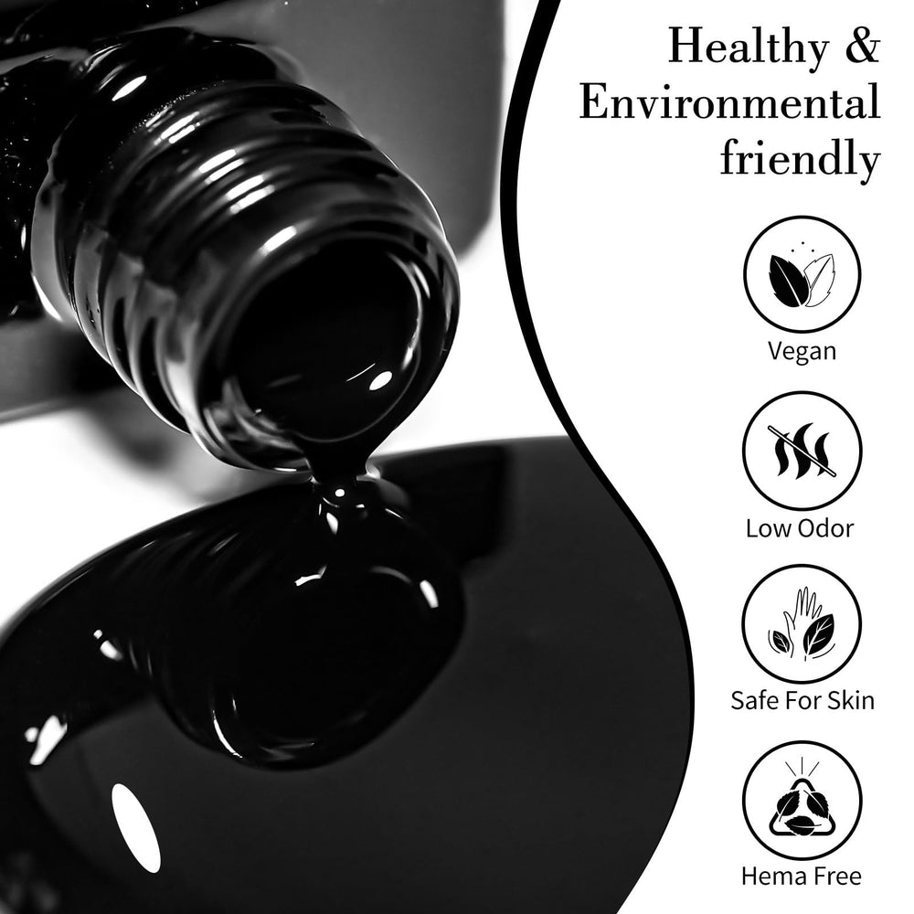 CANNI Black Gel Nail Polish brush stroke for easy at-home application.
