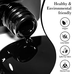 CANNI Black Gel Nail Polish brush stroke for easy at-home application.
