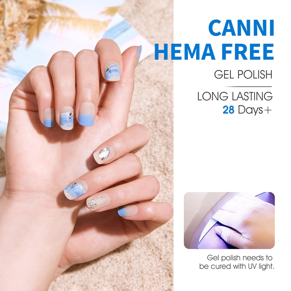 CANNI swatch nails with gel polish to showcase vibrant coverage and finish