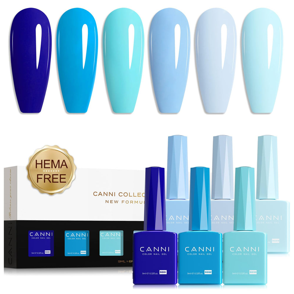 CANNI Blue Gel Nail Polish Set vibrant color display for DIY manicures