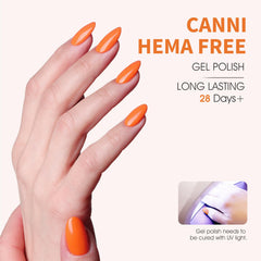 CANNI Bright Orange Gel pigment application, a high-pigment swatch for even coverage.