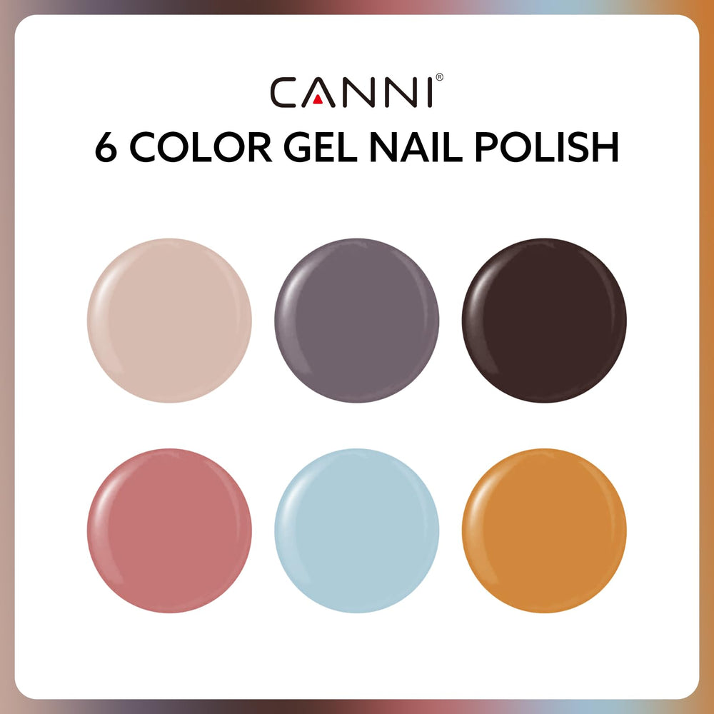 CANNI brown gel color swatch on nail shows rich pigment.