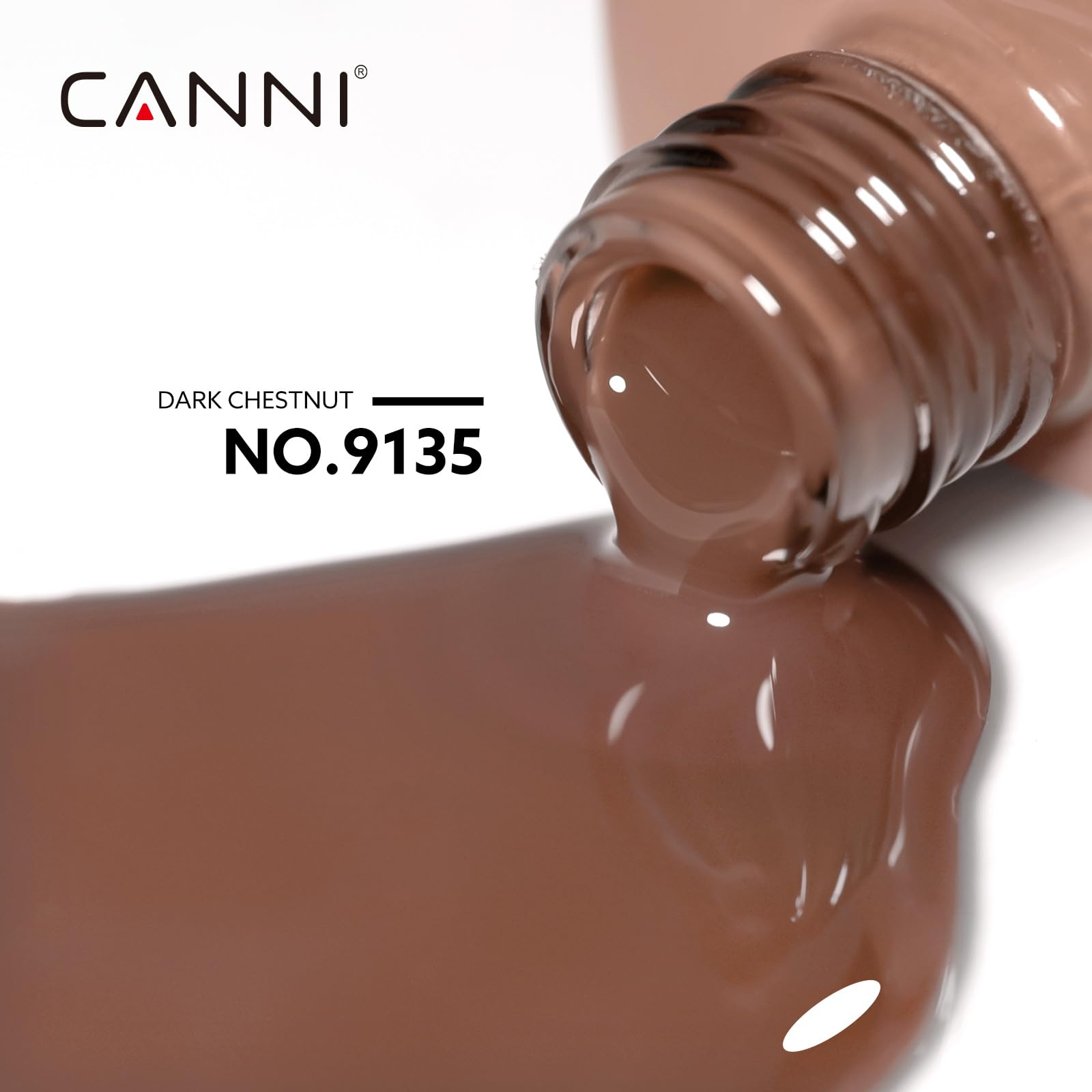 CANNI Brown Gel Nail Polish swatches show true chocolate brown shade for accurate selection.
