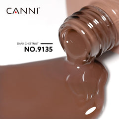 CANNI Brown Gel Nail Polish swatches show true chocolate brown shade for accurate selection.