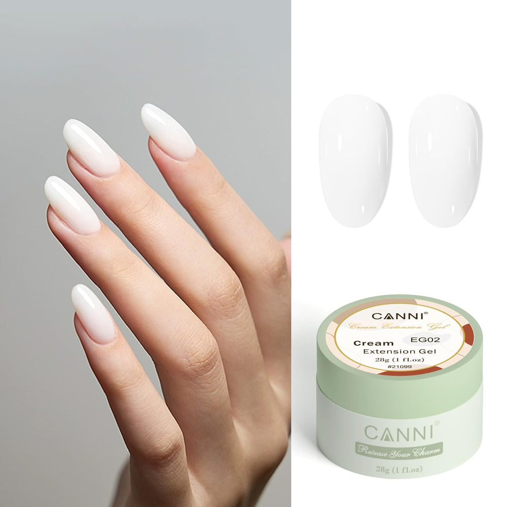 CANNI Builder Gel extensions image showing application on form for strong overlays