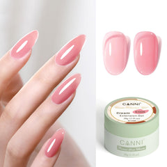 CANNI Builder Gel soft pink overlays offer a natural glow and lasting wear.