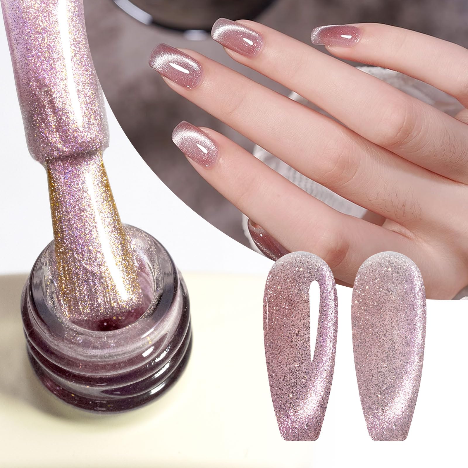 CANNI easy-application cat-eye gel set with magnetic effects.