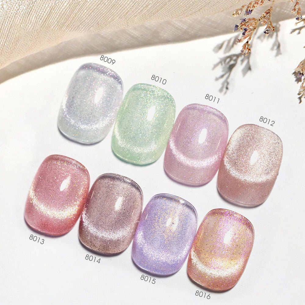 CANNI cat-eye gel polish in lavender purple offers dynamic color shift.