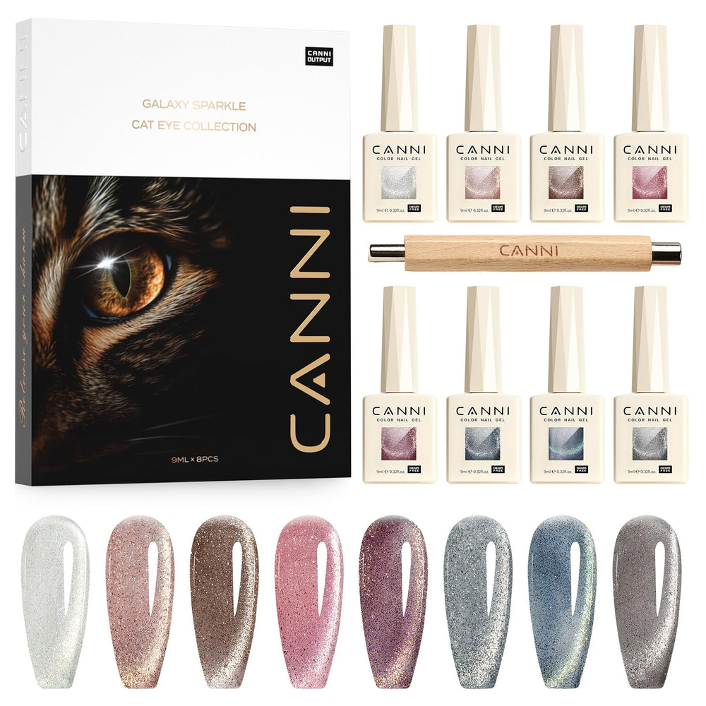 CANNI cat-eye nail polish kit with magnetic colors for shifting light effects