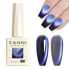 CANNI cat eye polish bottle with blue-dark star cascade for bold evening nails.