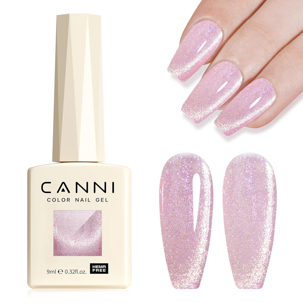 CANNI cat-eye pink pearl 9ml bottle close-up for at-home manicure