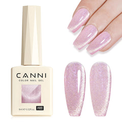 CANNI cat-eye pink pearl 9ml bottle close-up for at-home manicure