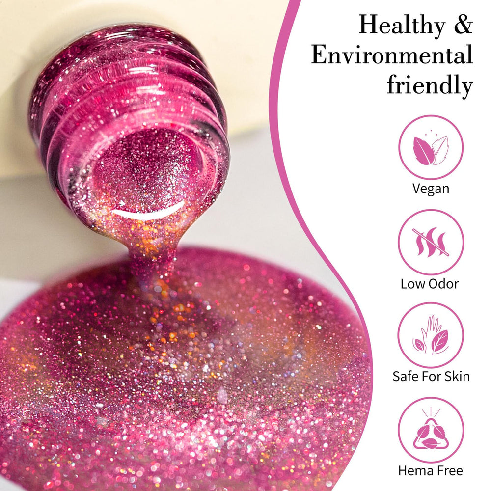 Close-up magnet effect highlights cat-eye shimmer for bold nails