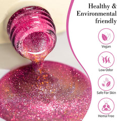 Close-up magnet effect highlights cat-eye shimmer for bold nails
