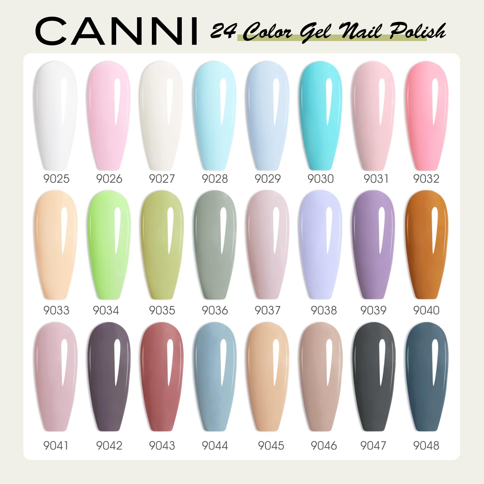CANNI CC2 color swatches illustrate true hues for quick selection