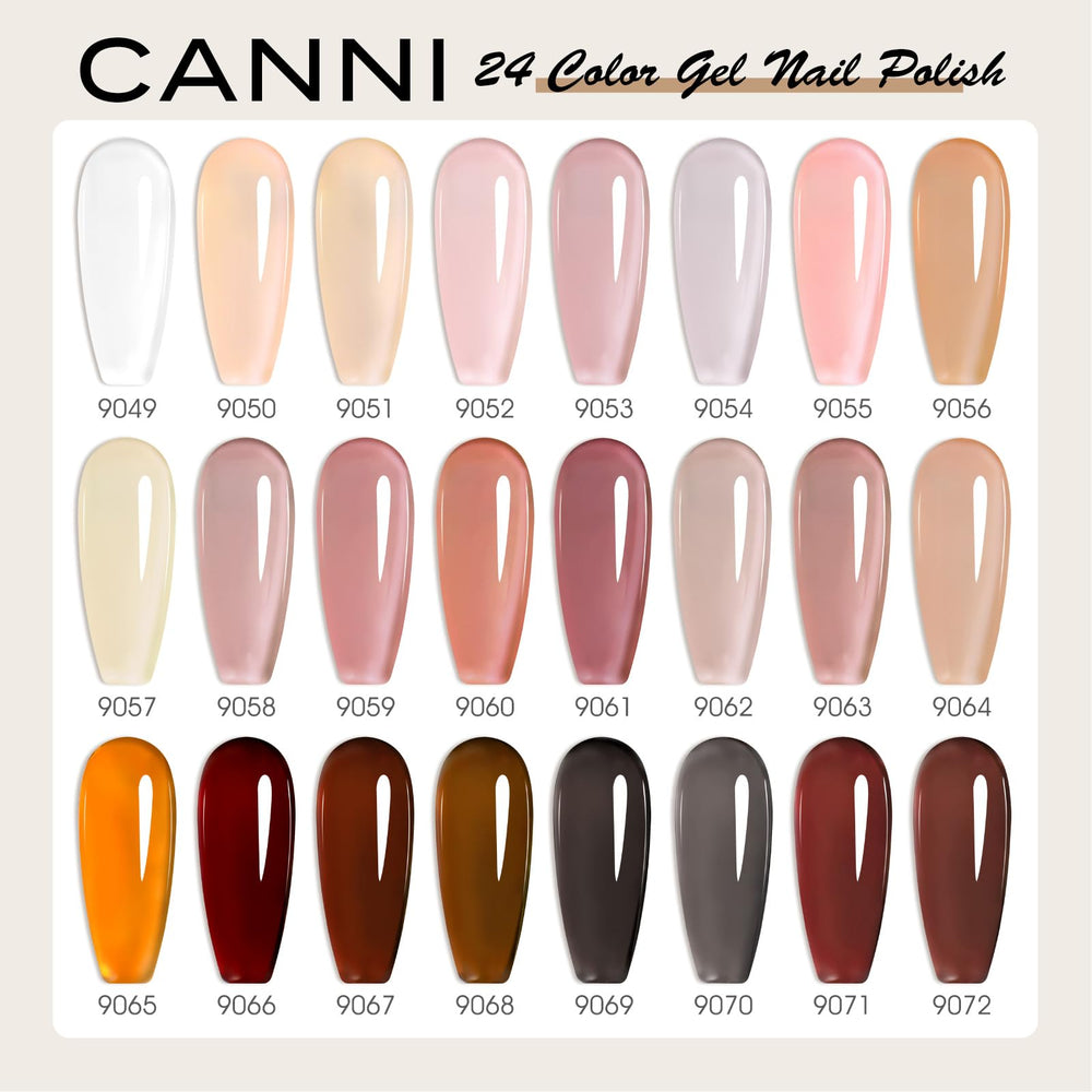 CANNI CC3 jelly gel nail polish set 3D crystal label bottles for quick shade identification
