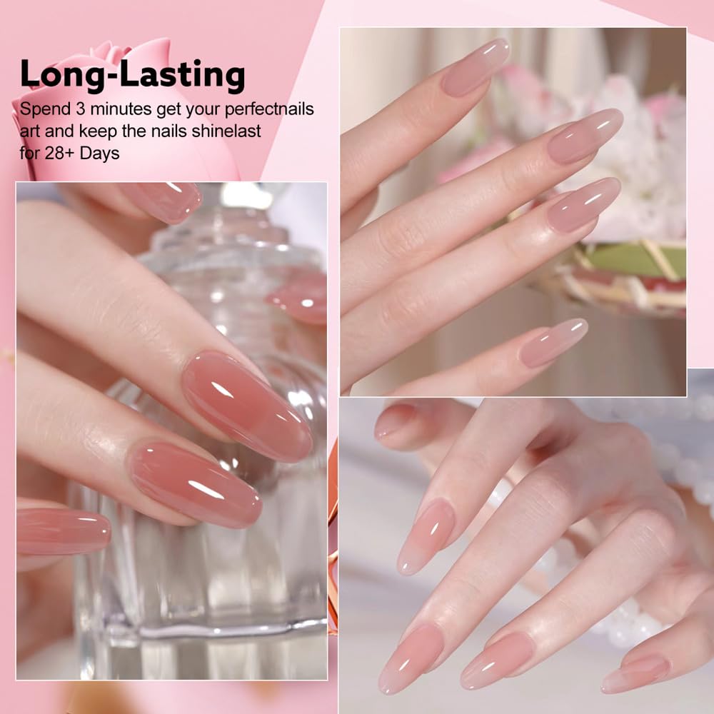CANNI CC3 jelly gel nail polish set high-gloss finish on nails for a salon look