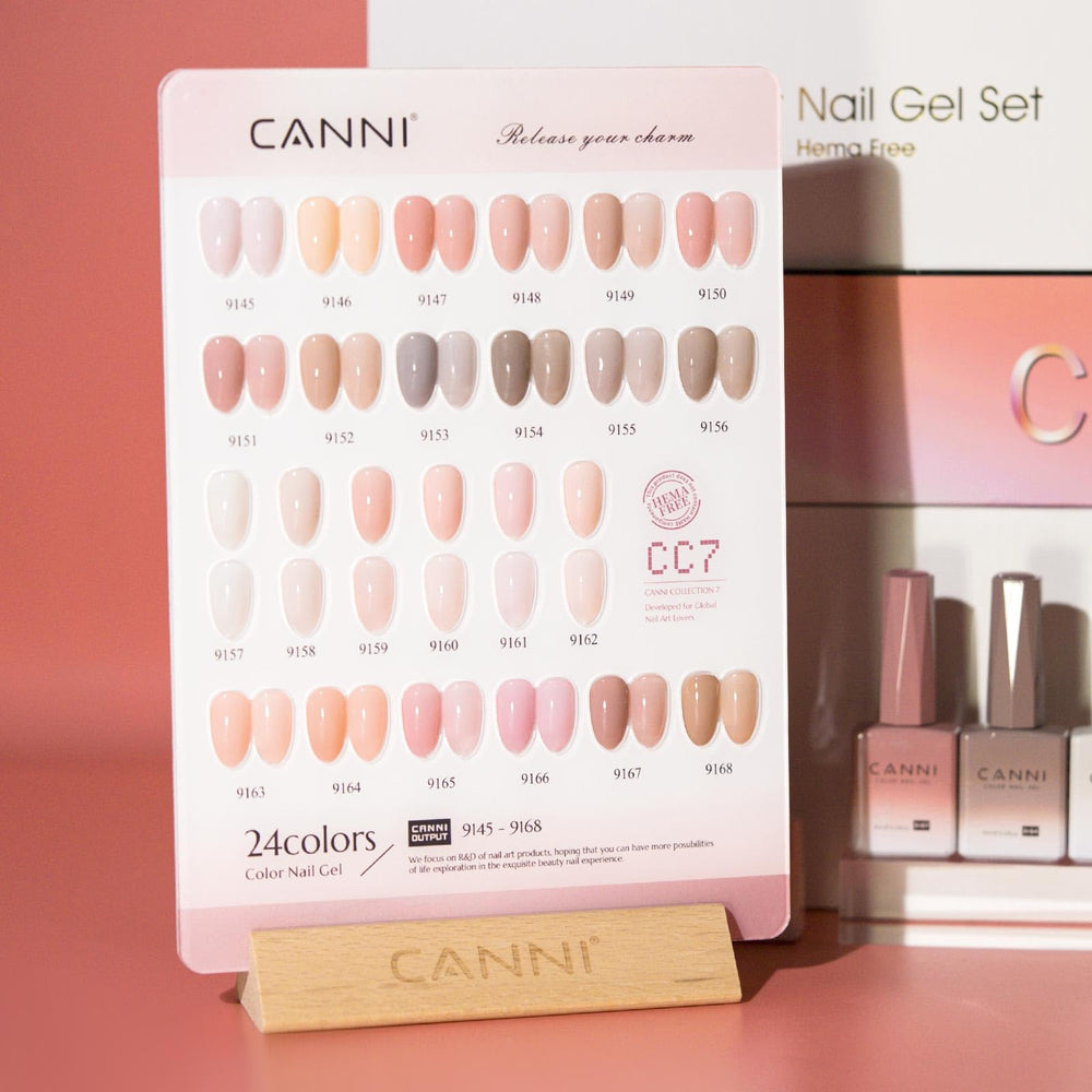 CANNI CC7 jelly nude pink swatches show translucent, elegant gel color.