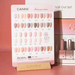 CANNI CC7 jelly nude pink swatches show translucent, elegant gel color.