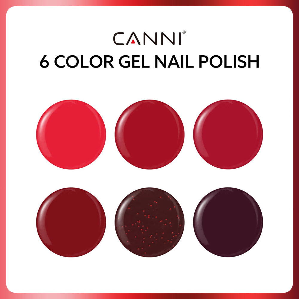 CANNI dark red burgundy glitter polish swatches show true shade.