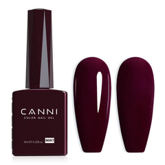 CANNI Dark Red gel polish bottle shown for true color view and precise application