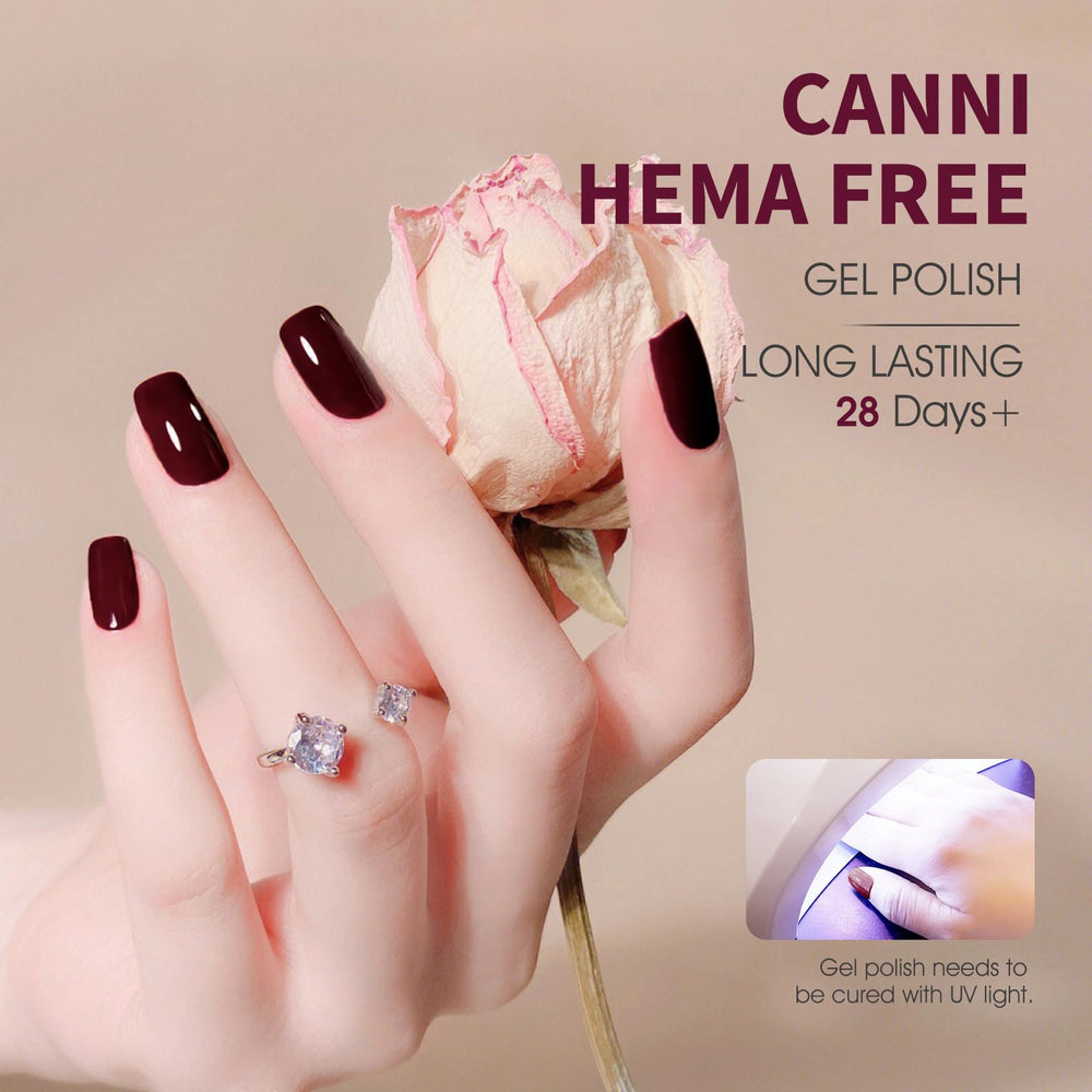 CANNI gel polish beside UV/LED lamp for at-home curing